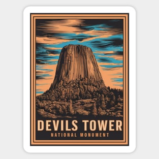 Devils Tower National Monument Poster Sticker